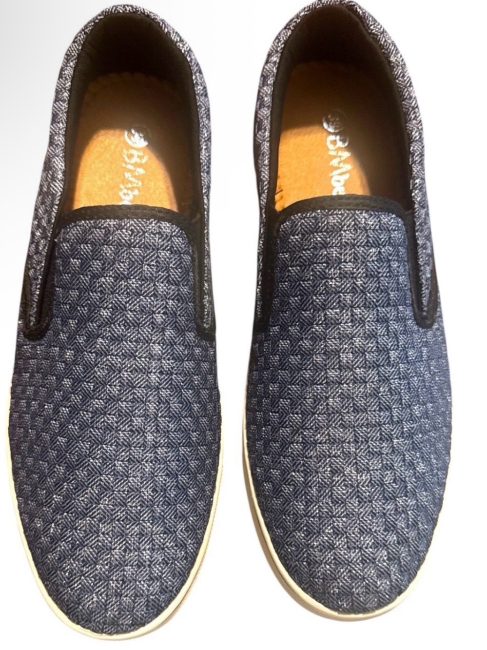 Bernie Mev Slip-On Woven and Stretch Casual sneaker Shoes in Denim Blue Size 39